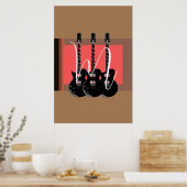 Poster Guitare électrique Pop Art Monogramme Initial (Cuisine)