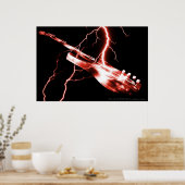 Poster GUITARE ÉLECTRIQUE rouge (Cuisine)