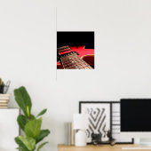 Poster Guitare électrique rouge - PERSONNALISER (Bureau à domicile)