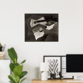 Poster Guitare et bol de fruits, 1926 (Bureau à domicile)