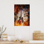 Poster Guitare flamboyante (Cuisine)