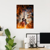 Poster Guitare flamboyante (Bureau à domicile)