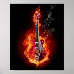 Poster Guitare flamboyante