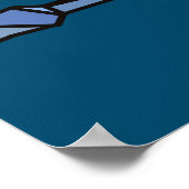 Poster guitare géométrique moderne musique sur bleu (Coin)