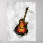 Poster Guitare impressionniste (Devant)