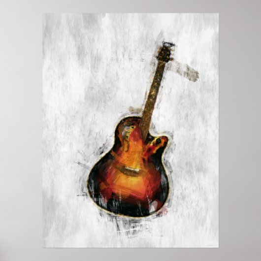 Poster Guitare impressionniste (Devant)