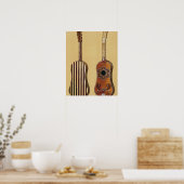 Poster Guitare incrustée de nacre, de 'Musical (Cuisine)