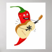 Poster Guitare Lecture de Piment Poivre, Drôle Carton (Devant)