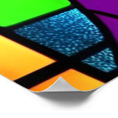 Poster Guitare mosaïque en vitrail (Coin)