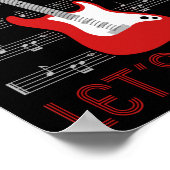 Poster Guitare Music Lets Rock Notes (Coin)