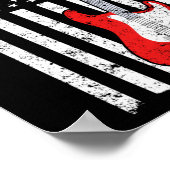 Poster Guitare Musique Lover Guitare Drapeau américain (Coin)