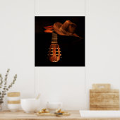 Poster Guitare occidentale classique et casquette cowboy (Cuisine)