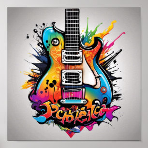 Poster Guitare psychédélique