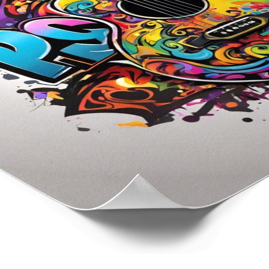 Poster Guitare psychédélique (Coin)