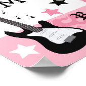 Poster Guitare Rose Rock Star Personnalisée Bannière Anni (Coin)
