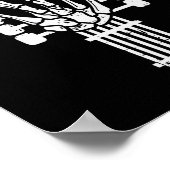 Poster Guitare Skeleton Rock n Roll Rocker Sign Punk Hall (Coin)