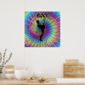 Poster Guitare super dans une Cravate-Dye Dream Music Pos (Cuisine)