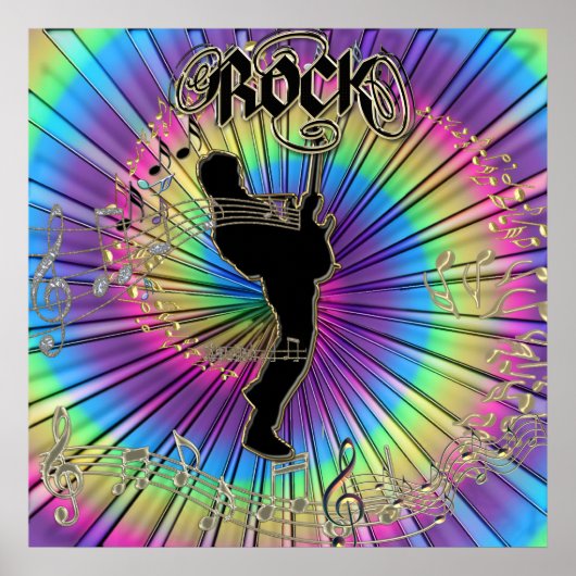 Poster Guitare super dans une Cravate-Dye Dream Music Pos (Devant)