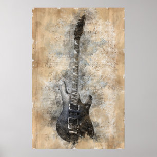 Poster Guitare vintage