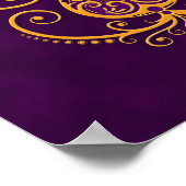 Poster Guitare violette d'or Arbre de vie (Coin)