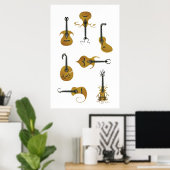 Poster Guitares acoustiques (Bureau à domicile)
