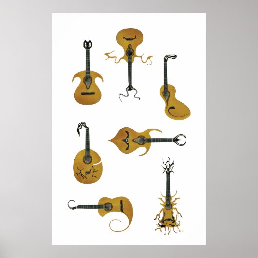 Poster Guitares acoustiques (Devant)