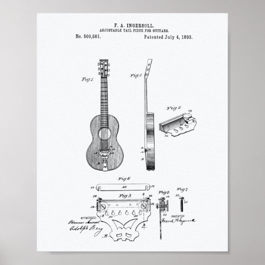 Poster Guitares ajustables 1893 Livre blanc sur l'art des (Devant)