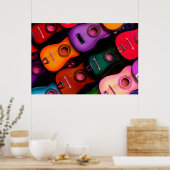 Poster Guitares colorées (Cuisine)