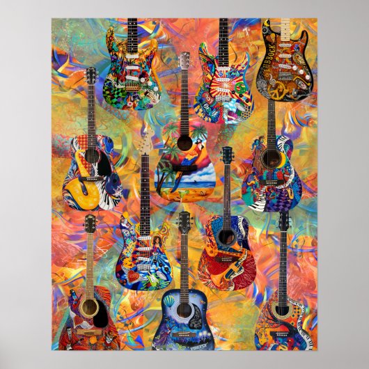 Poster Guitares colorées-Guitares électriques-Guitares ac (Devant)