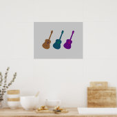 Poster guitares pour murs, musique (Cuisine)