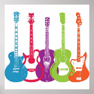 Poster Guitares rétro Punk vintage