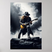 Poster Guitariste de Rock Épique Effet de Fumée (Devant)
