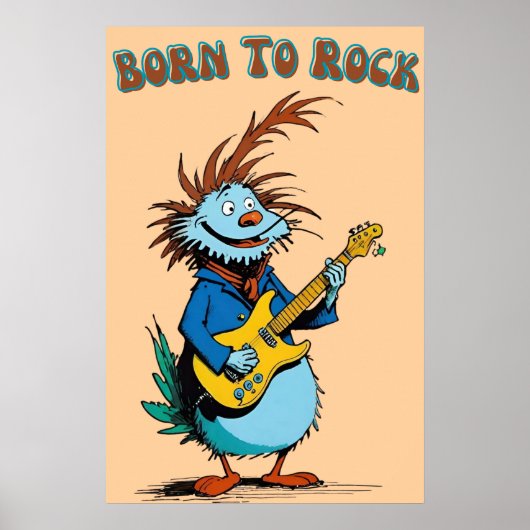 Poster Guitariste du dessin animé (Devant)