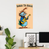 Poster Guitariste du dessin animé (Bureau à domicile)