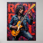Poster Guitariste du rock et du roll (Devant)
