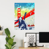 Poster guitariste Golden Gate (Bureau à domicile)