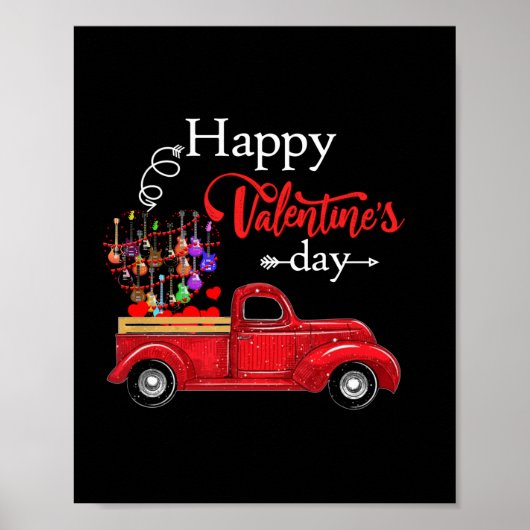 Poster Guitariste Joyeuse Saint-Valentin Guitariste Anniv (Devant)