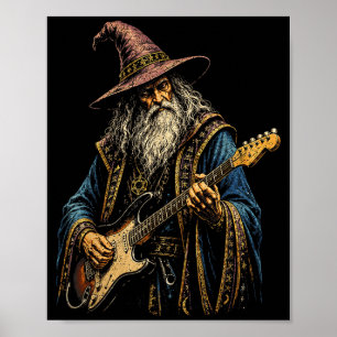Poster Guitariste Magicien de la Guitare Électrique Sodas