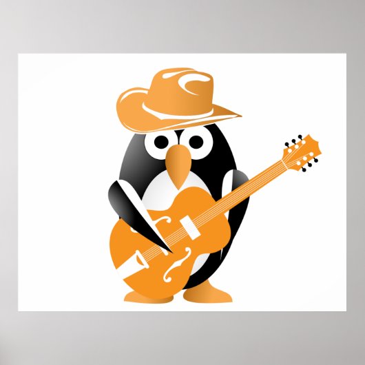Poster Guitariste pingouin (Devant)