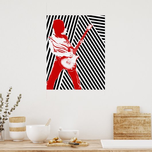Poster guitariste rouge (Cuisine)