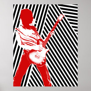 Poster guitariste rouge