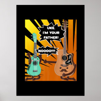 Poster Guitariste Uke Je suis votre père Anniversaire