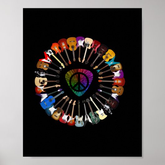 Poster Guitariste Variété guitare Anniversaire (Devant)