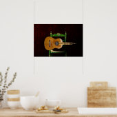 Poster Guitarra española con Giralda de Sevilla y silla. (Cuisine)