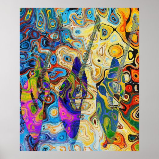 Poster Guitarras abstractas (Devant)
