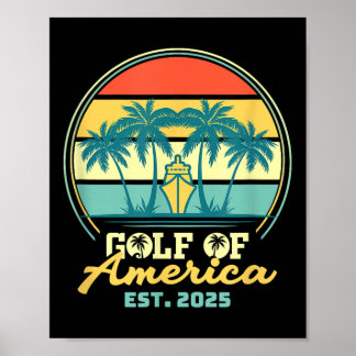 Poster Gulf Of Usa America Shirt Est 2025 Retro Vintage B