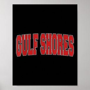 Poster Gulf Shores Al Alabama Style de Varsity Usa Vintag