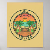 Poster Gulf State Park Alabama Circle Badge (Devant)