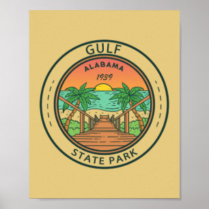 Poster Gulf State Park Alabama Circle Badge