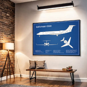 Poster Gulfstream G500 - Plan directeur de l'avion ABD